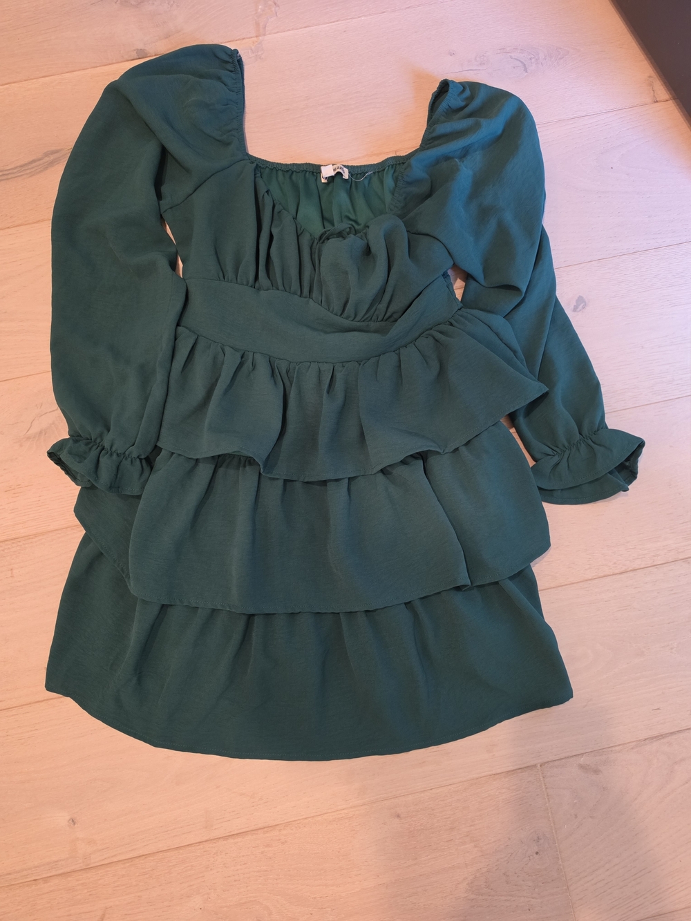 Inspired Hearts Emerald Green Tiered Ruffle Dress